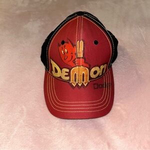 Dodge Demon red and black adjustable snap back baseball hat mopar